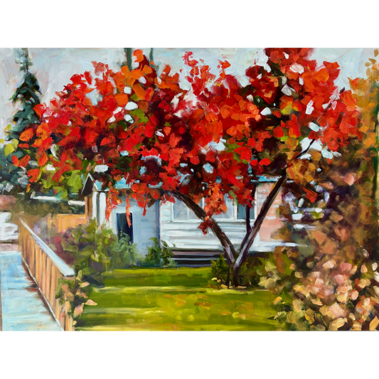 Red Tree on the Ridge